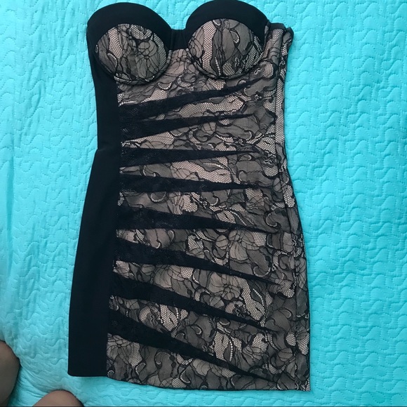 BEBE lace strapless corset dress - Picture 2 of 8